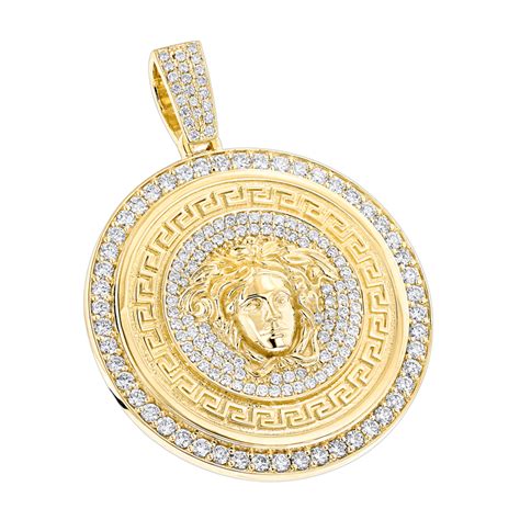 versace diamond shaped medusa pendant